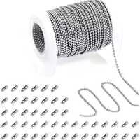 Ewang Factory 3.2mm Necklace Chains Iron Ball Chain Ball Beaded Chain for DIY Craft Making