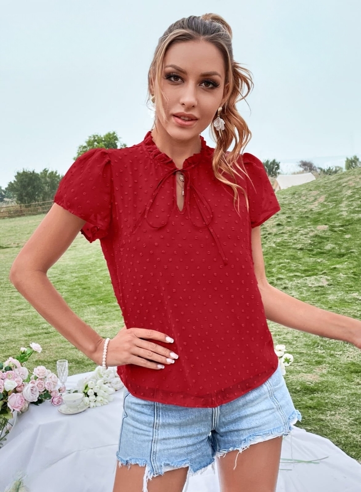 Ladies Swiss Dot Top - Color: All