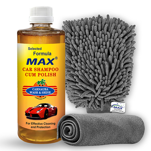 Sh 500Ml+1C+1G Max Car Care Combo Of Car Shampoo Come Polish - Material: Chemical