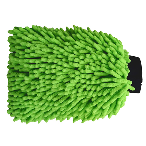 Green Microfibre Wash Mitt Cleaning Gloves