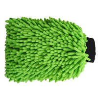 Green Microfibre Wash Mitt Cleaning Gloves