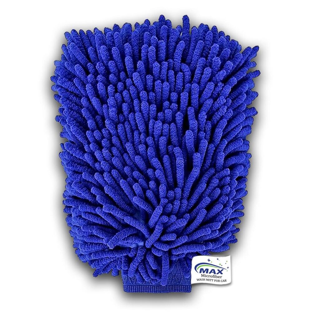 Blue 1G Max Double Sided Microfibre Wash Mitt Cleaning Gloves - Material: Microfiber