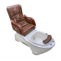 Brown Pedicure Station - Stainless Steel & Leather, Soft Design With Customizable Color Options And Built-in Massager For Ultimate Comfort