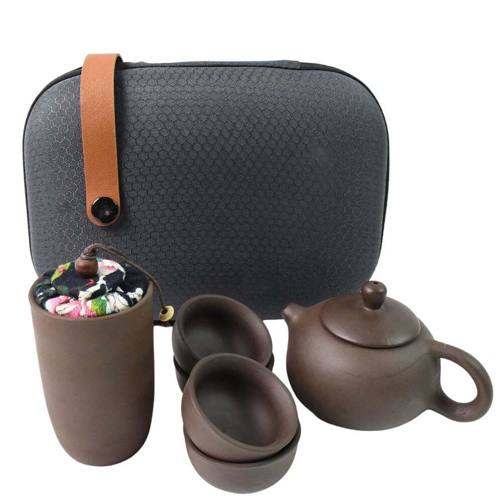 Portable Kung Fu Tea set with a portable travel bags