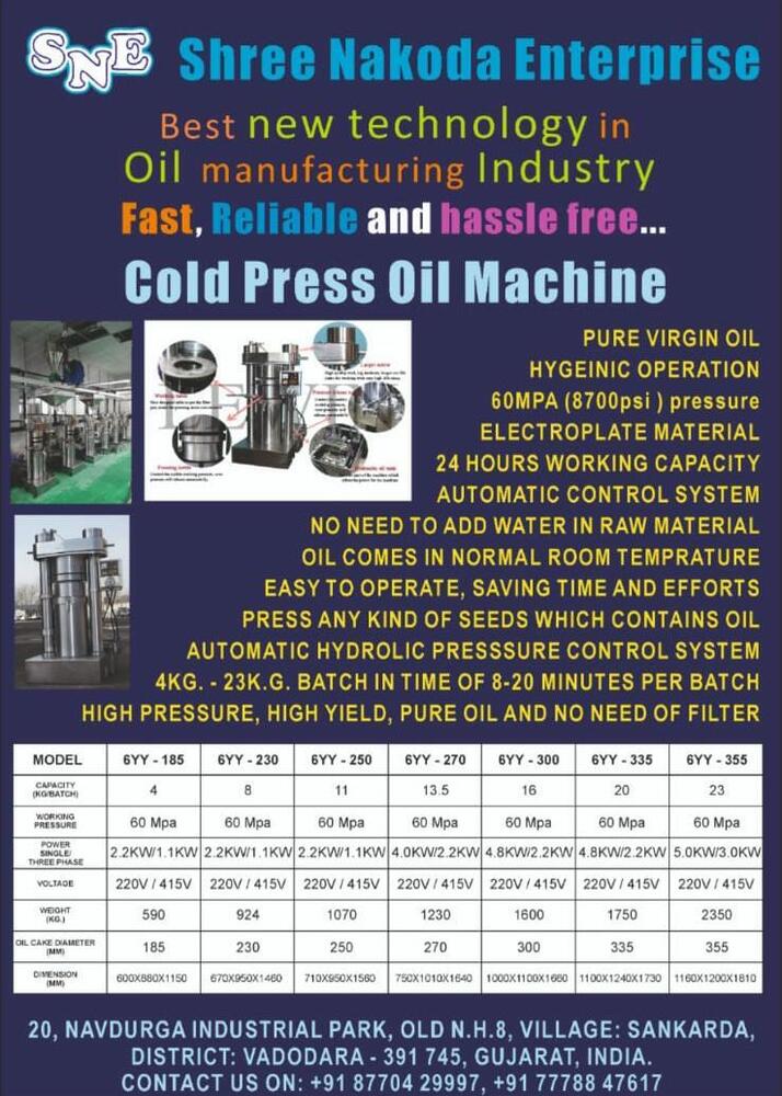 Chinnamon / Dalchini Cold Press Oil Machine
