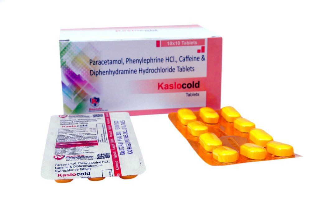 Paracetamol, Phenylephrine HCL , Calleine & Diphenhydramine HCL Tab.