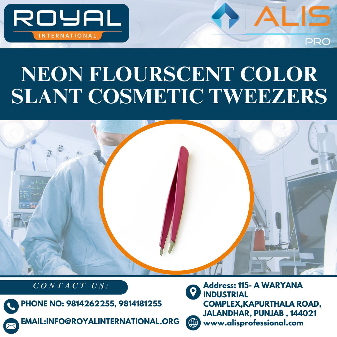 Neon Flourscent Color Slant Cosmetic Tweezers