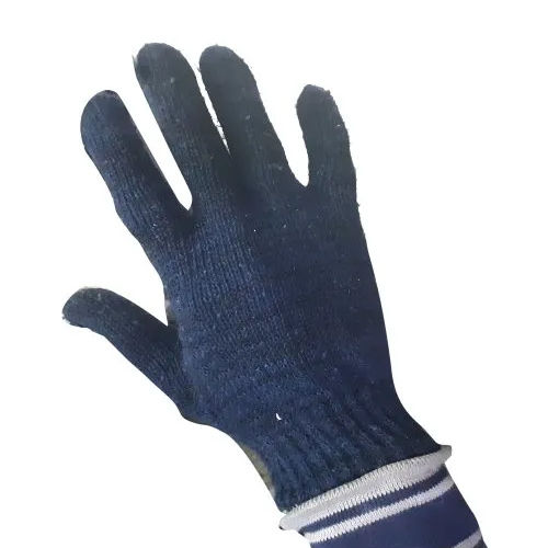 Cotton Knitted Glove - Color: Blue