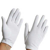 Cotton Hosiery Hand Gloves - Cotton Hosiery Material, Free Size, Plain White Color, Full Finger Style | Unisex, Disposable, Customizable Design