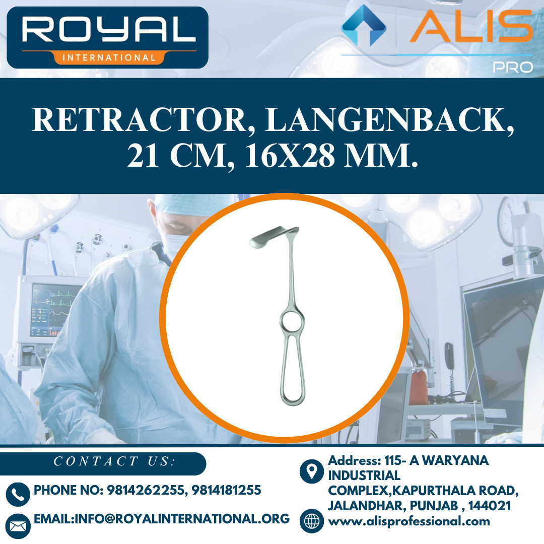 Retractor, Langenback, 21 Cm, 16x28 Mm.