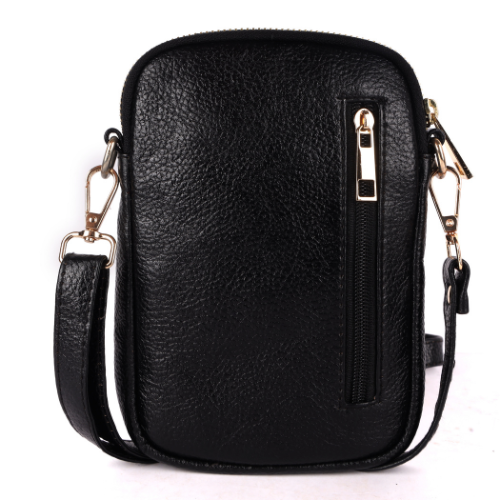 Ladies Leather  Black Sling Bag - Design: Standard