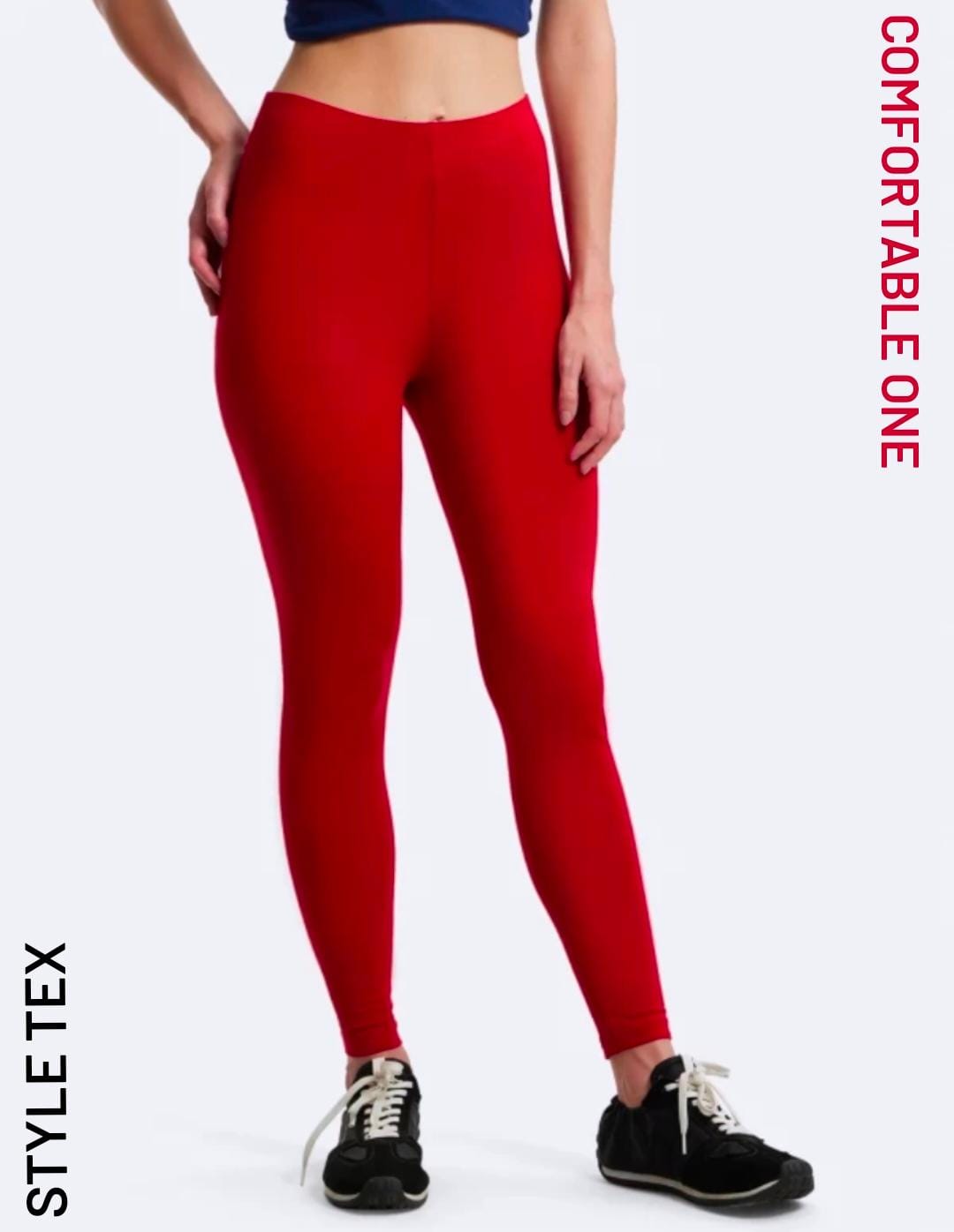 Red angkle leggings