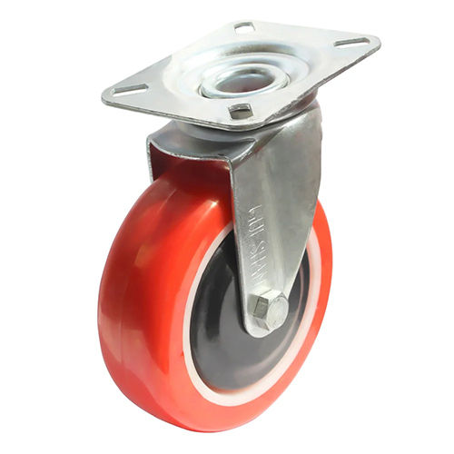 Pu Caster Trolley Caster Wheel - Color: Red