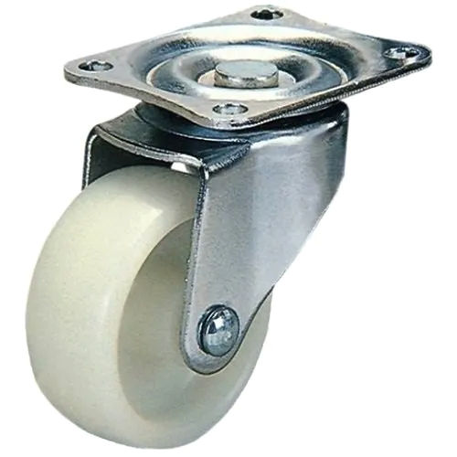 Nylon Caster Wheel - 4x1.5 Inch Size, 50mm Width , Durable White Design For Industrial Use