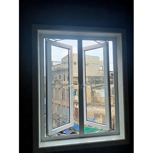 Upvc Hinged Glass Window - Color: Silver