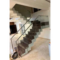 Stainless Steel Glass Staircase Railing - High-quality Stainless Steel, Customizable Size, Sleek Silver Color, Easily Assembled With Welded Technique, Safety Grills Design