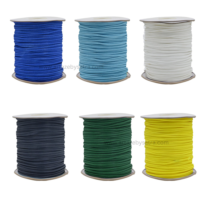 Crafts Nylon Threads - Material: Nylon, Size: 2mm, Length: 50-60m Roll | Available In Red, Orange, Mustard, Pink, Light Pink, Blue, Light Blue, White, Black, Green, Yellow