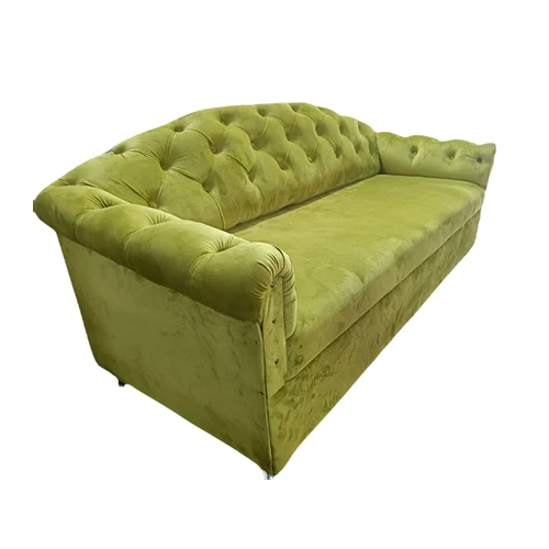 Teak Wood Three Seater Sofa - Color: Green