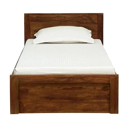 Wooden Single Bed With Storage - Color: Brown