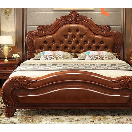 Sheesham Wood Double Bed - Color: Brown