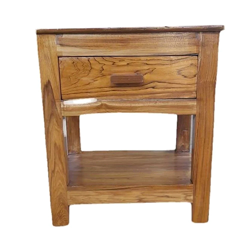 Teak Wood Bedside Table - Color: Brown