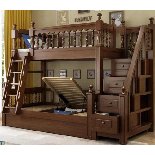 High Quality Wooden Bunk Bed - Color: Brown