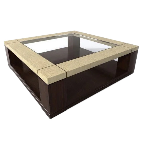 Glass Top Wooden Center Table