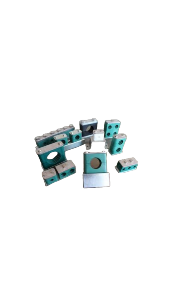 Hydraulic Tube And Pipe Clamp - Metal, 6mm To 88.9mm Size Range, Black & Green Color | Lightweight Design, Versatile For Industrial Applications