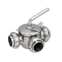 Stainless Steel 3 Way Plug Valve - Ss304, 1 Inch Size, Silver Color | Versatile For Clean & Dirty Liquids, Viscous & Corrosive Solutions