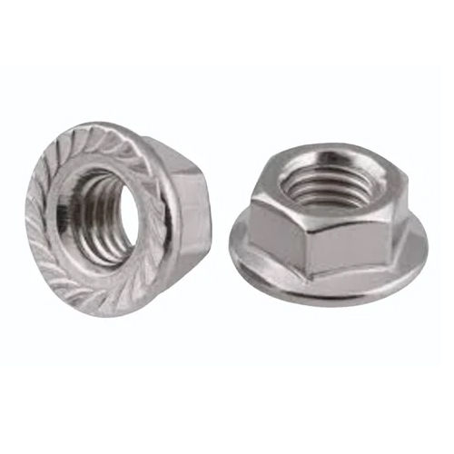 Stainless Steel Flange Nut - Color: Silver