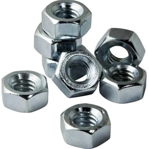 Stainless Steel Hexagonal Machine Nuts - Color: Silver