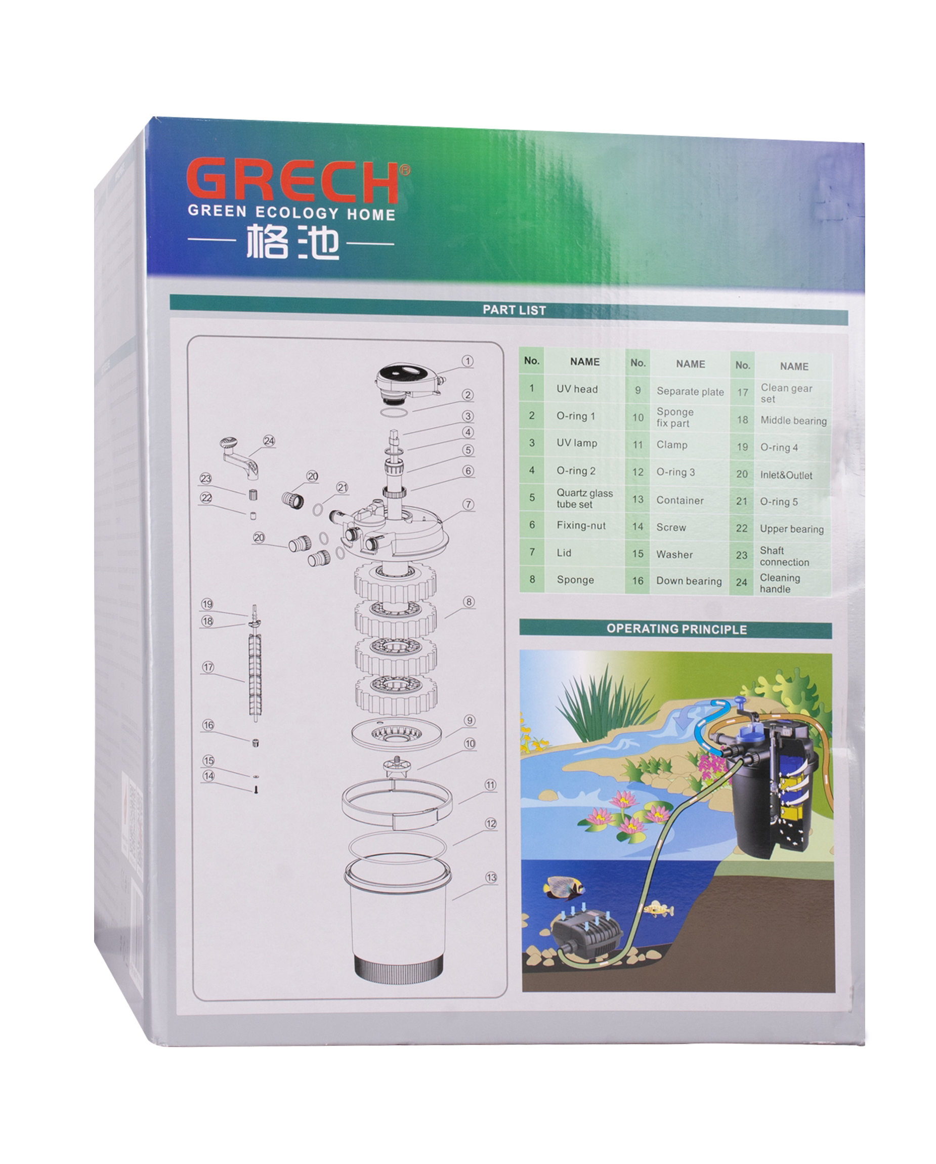 Cpf 2500t 11w 6000l/h Pond Filter Sunsun - Color: Black