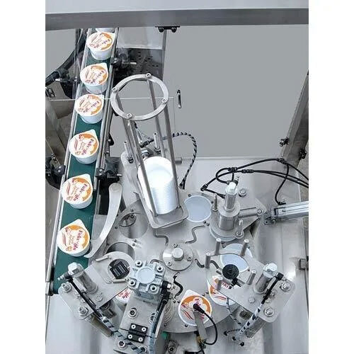 Automatic Rotary Cup Filling Machine - Color: Silver