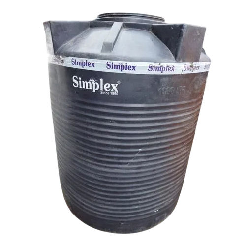 1000 Liter Plastic Water Storage Tank - Color: Black