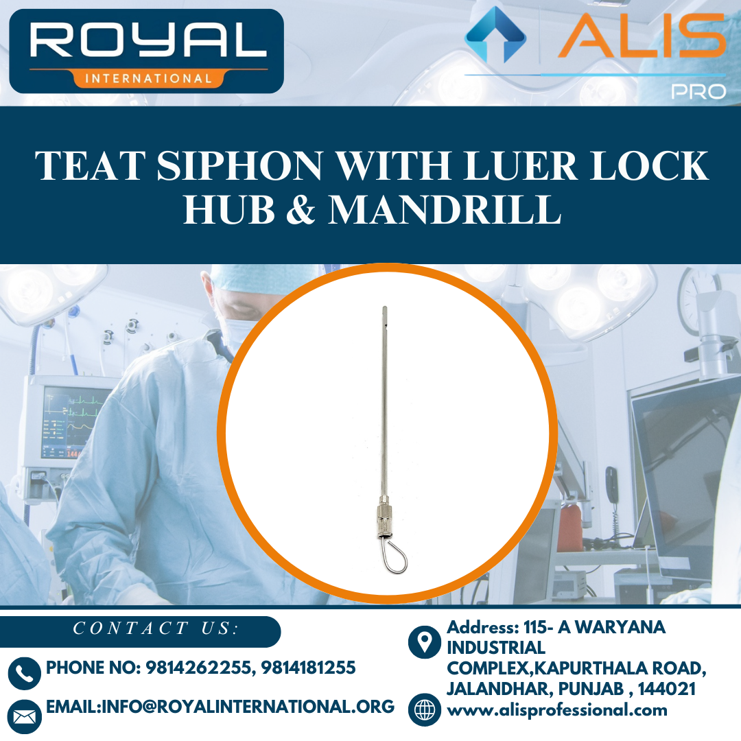 Teat Siphon with Luer Lock Hub & Mandrill