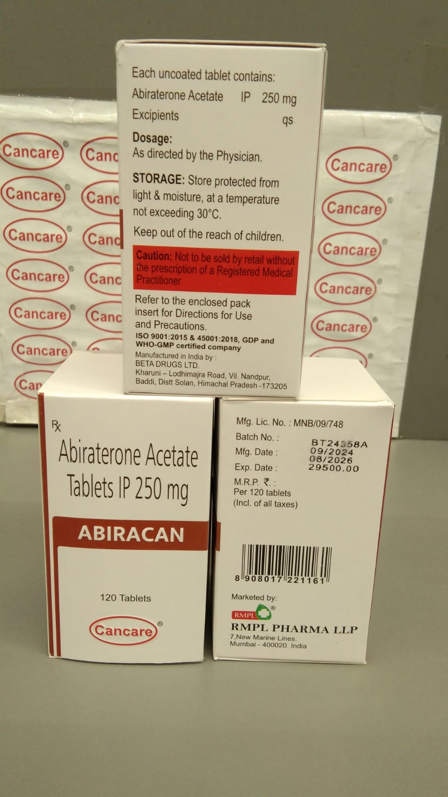 Abiracan (Abiraterone Acetate Tablets IP 250mg)