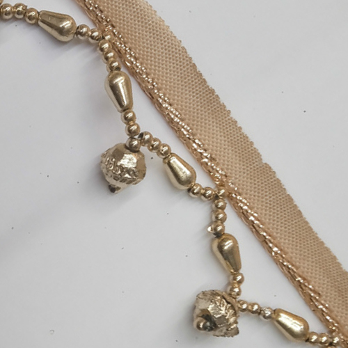 Designer Border Bead Pearl Lace - Color: Different Available