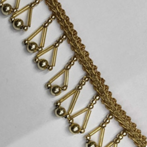 Golden Lace With Gold Drop Beads - Color: Different Available