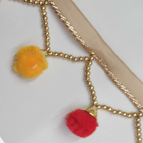 Multicolor Fancy Pompom Lace - Color: Different Available