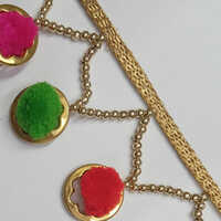 S2j2bom8 Pompom Multicolor Beaded Lace - Color: Different Available