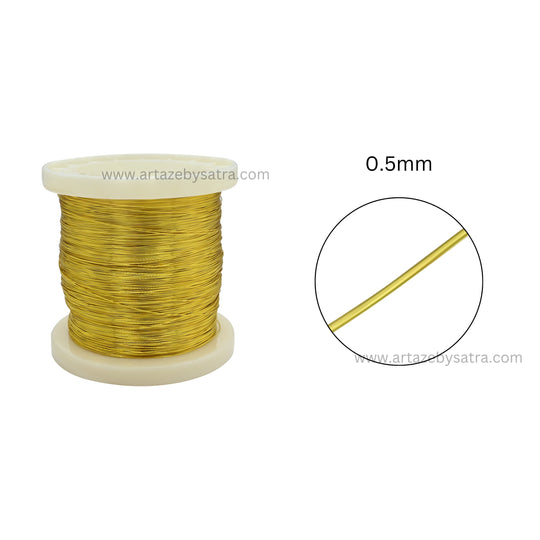Wire Crafts Copper - Size: 0.5mm, 1 Roll - 1kg | Ideal For Jewelry Making, Wire Sculpting, And Artistic Designs
