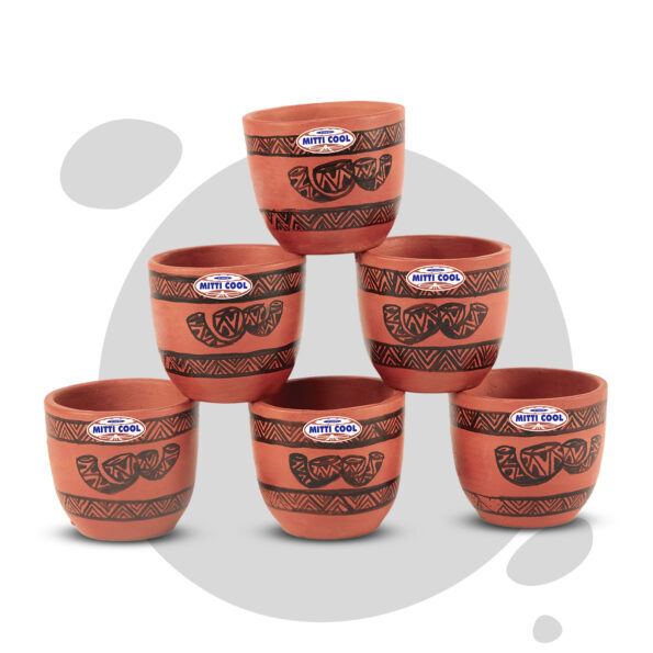 Cherry Cup Set 100 ML (6 piece) Warli Drum Design