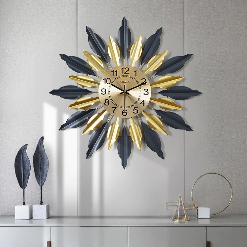 Abstract Wall Metal Clock - Color: Black