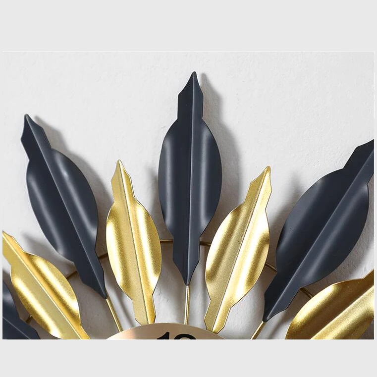 Abstract Wall Metal Clock - Color: Black