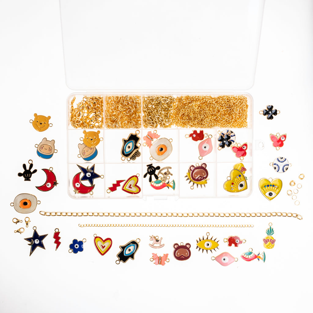 Jewellery Making Charms Kit - Color: Multi-color With Gold Accents