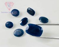 Natural Blue Sapphire Gemstone Handmade Faceted Cut Loose Stones