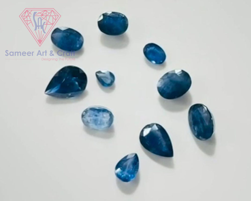 Natural Blue Sapphire Gemstone Handmade Faceted Cut Loose Stones