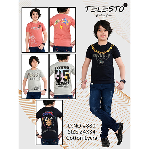 880 24X34 Cotton Lycra T-Shirt - Design: Modern