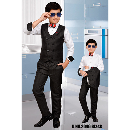 2046 Black Collar Coat Pant Suit - Feature: Washable