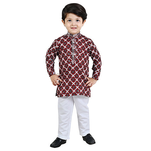 Boys Casual Wear Kurta Pajama Set - Color: Multicolor